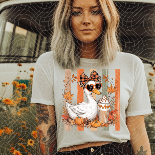 FALL GOOSE WITH BOW - DTF TRANSFER