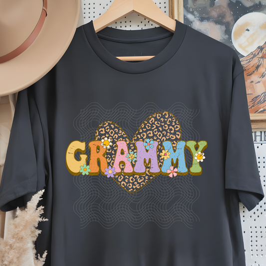 GRAMMY LEOPARD HEART - DTF TRANSFER
