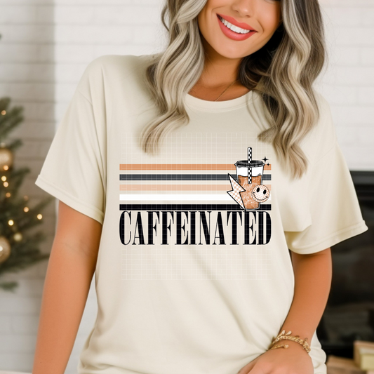 CAFFEINATED STRIPES - DTF TRANSFER