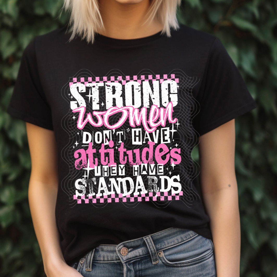 STRONG WOMEN WHITE/PINK - DTF TRANSFER