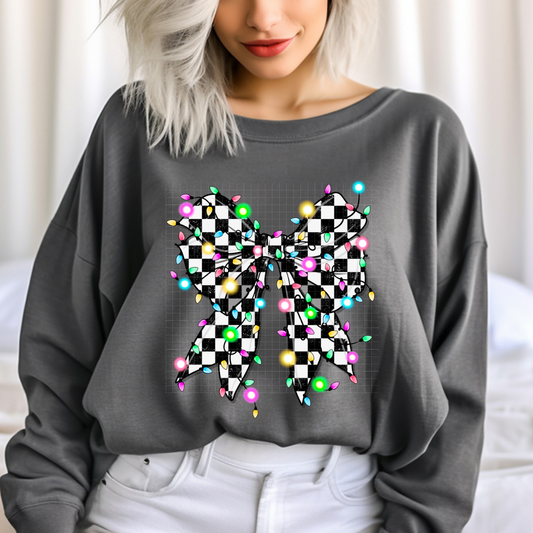 LIGHTED CHECKER BOW - DTF TRANSFER