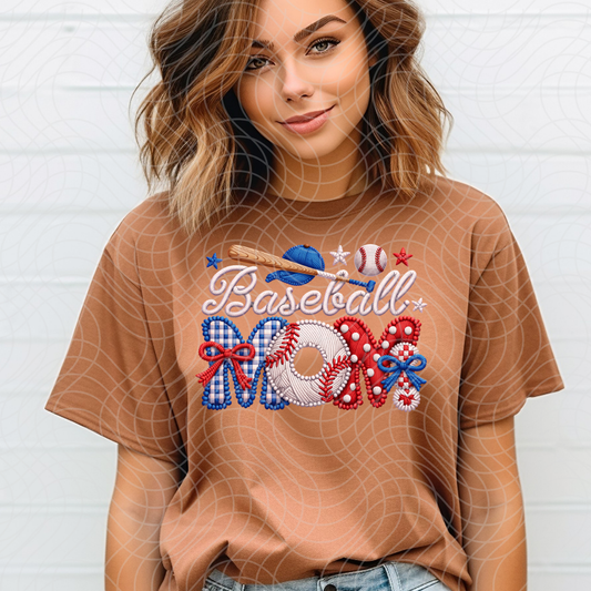 BASEBALL MOM FAUX YARN - DTF TRANSFER