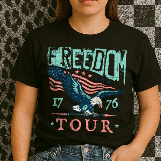 FREEDOM TOUR LIGHT BLUE - DTF TRANSFER