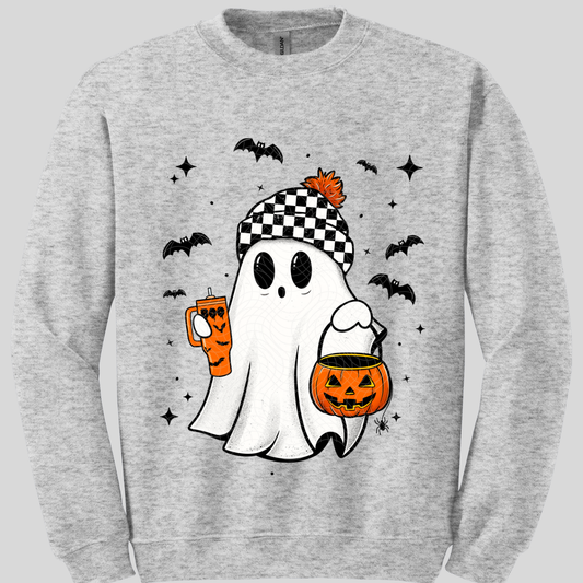ORANGE CUP GHOST BLK BATS - DTF TRANSFER