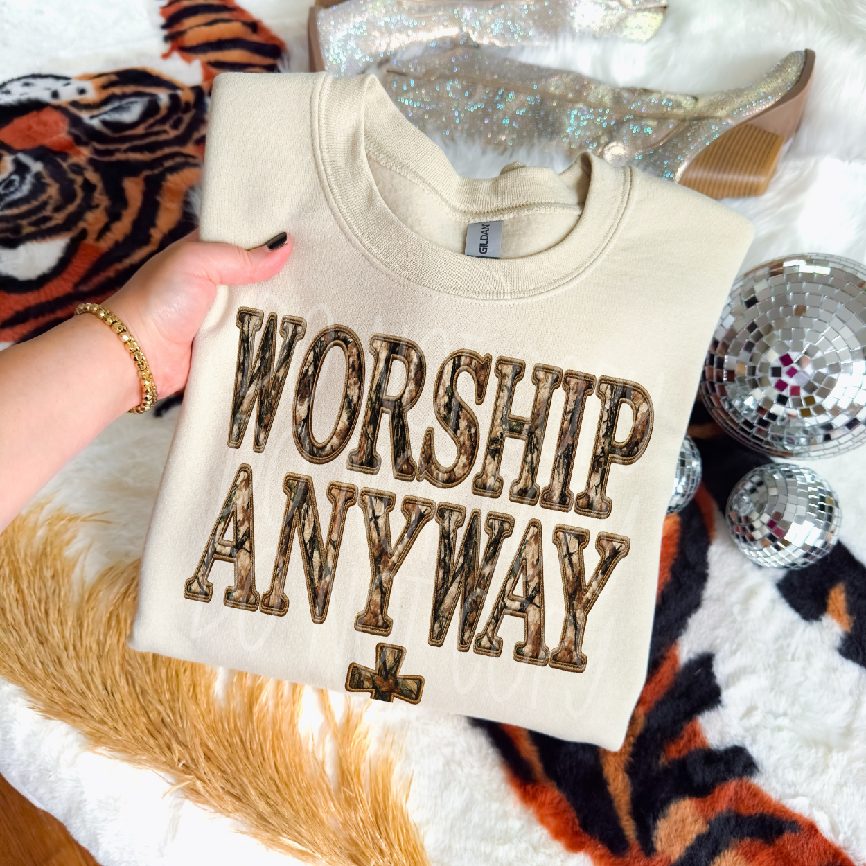 CAMO WORSHIP ANYWAY - DTF TRANSFER