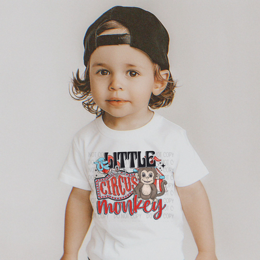 LITTLE CIRCUS MONKEY RED - DTF TRANSFER