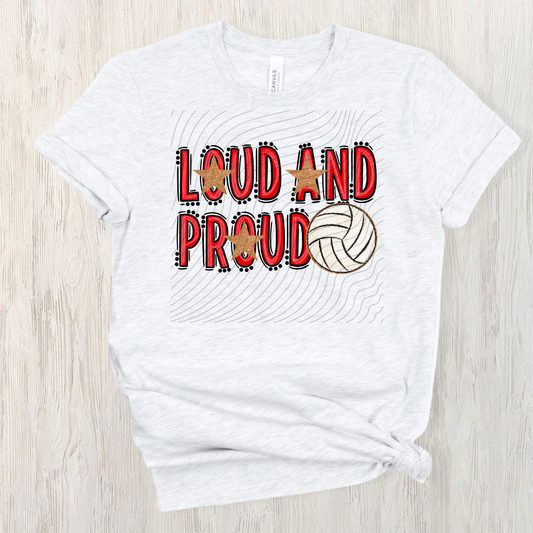 VOLLEYBALL LOUD AND PROUD, RED - DTF TRANSFER