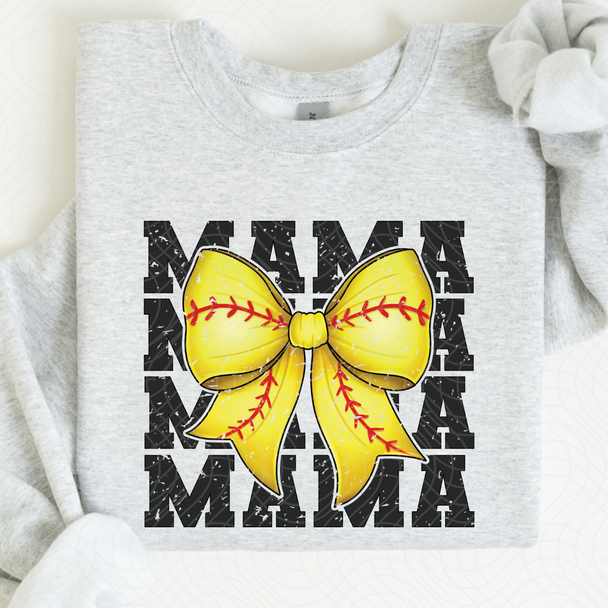 SOFTBALL MAMA STACKED DISTRESSED - DTF TRANSFER