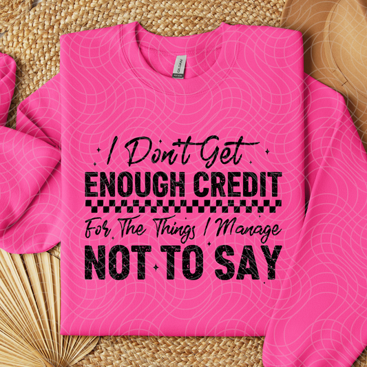 ENOUGH CREDIT BLK - DTF TRANSFER