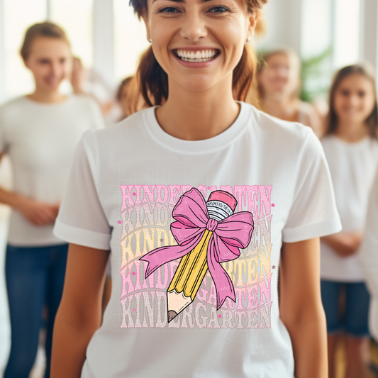 KINDERGARTEN BOW PENCIL - DTF TRANSFER