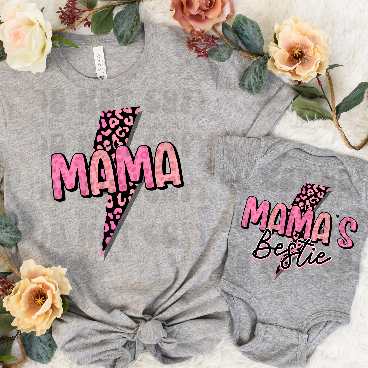 LEOPARD PINK BOLT MAMA - DTF TRANSFER