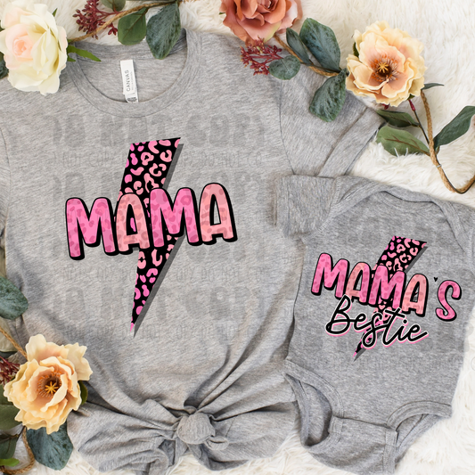 LEOPARD PINK BOLT MAMA - DTF TRANSFER