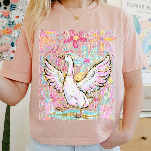 FLORAL GOOSE - DTF TRANSFER