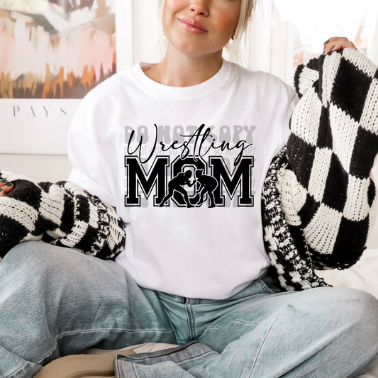 WRESTLING MOM HORIZONTAL BLK - DTF TRANSFER
