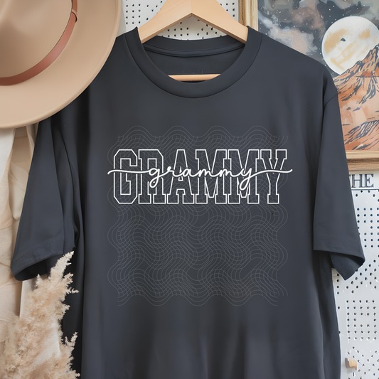 GRAMMY VARSITY WITH SCRIPT WHITE - DTF TRANSFER