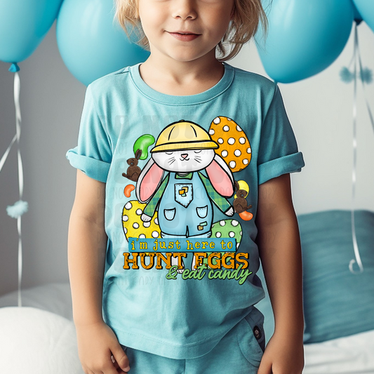 HUNT EGGS AND EAT CANDY BOY BUNNY - DTF TRANSFER