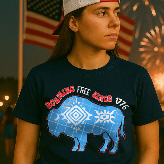 ROAMING FREE WHT TEXT - DTF TRANSFER
