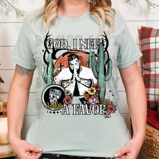 GOD I NEED A FAVOR SKULL - DTF TRANSFER