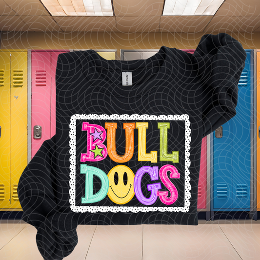 BULLDOGS POLKA DOT FRAME - DTF TRANSFER