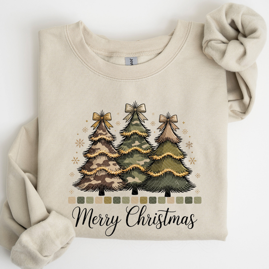 MERRY CHRISTMAS GREEN TREES - DTF TRANSFER