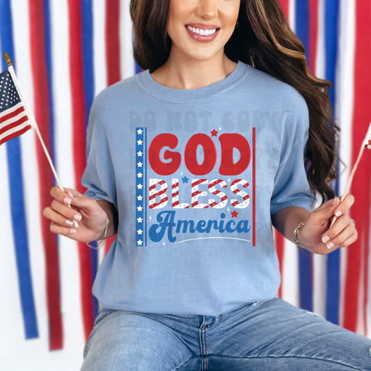GOD BLESS AMERICA - DTF TRANSFER