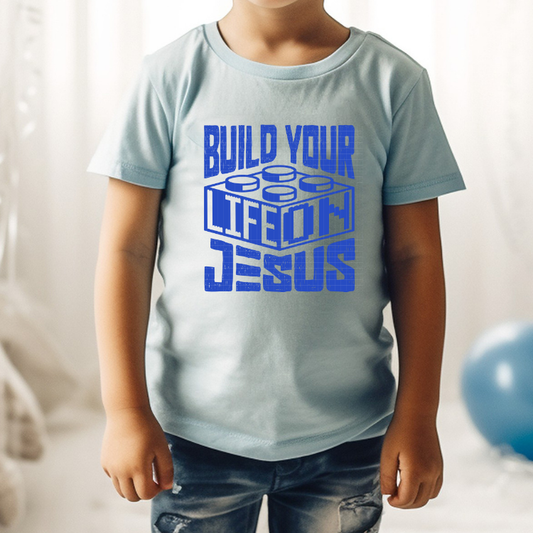 BUILD YOUR LIFE ON JESUS BLUE - DTF TRANSFER