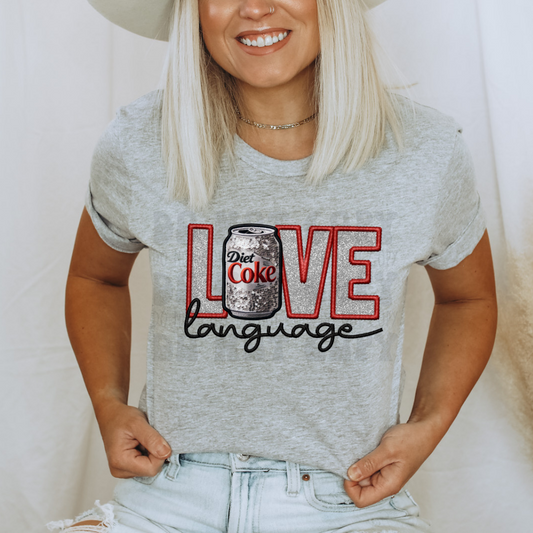 LOVE LANGUAGE DIET CK FAUX EMBROIDERY - DTF TRANSFER