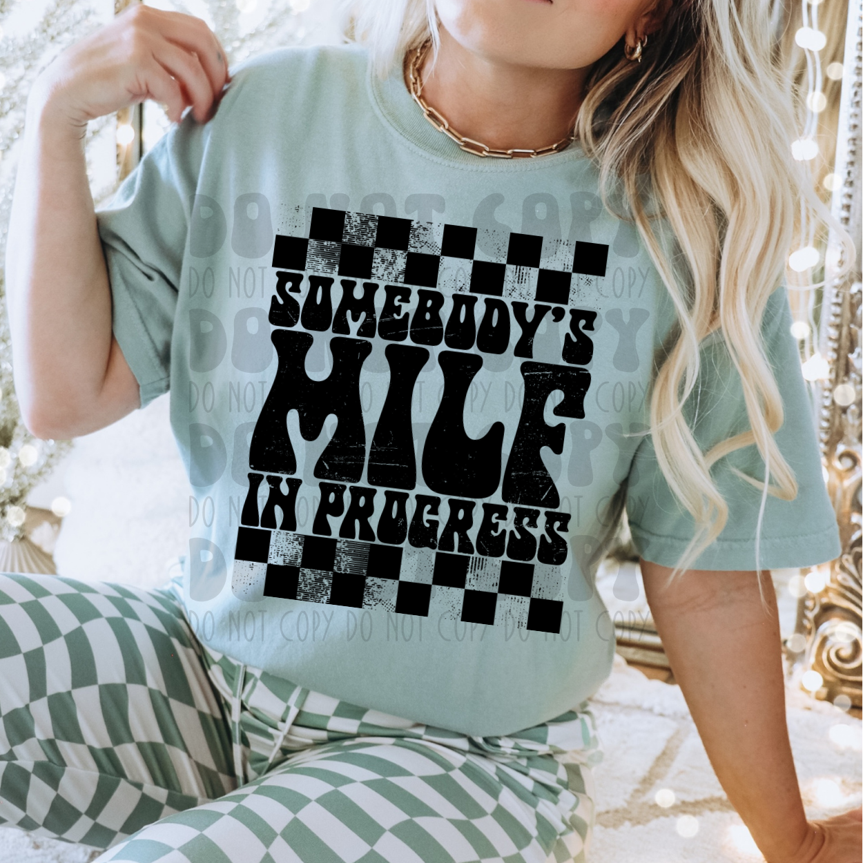 MILF IN PROGRESS BLACK - DTF TRANSFER