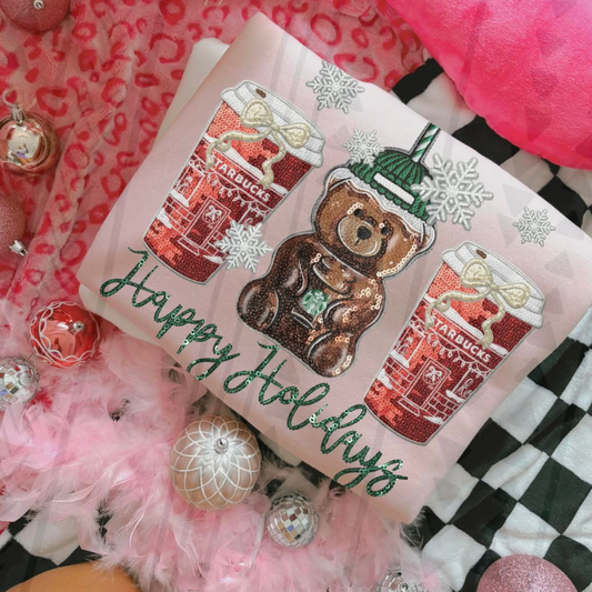 HAPPY HOLIDAYS COFFEE - DTF TRANSFER