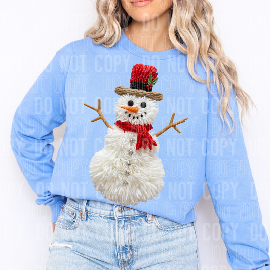FAUX YARN, SNOWMAN - DTF TRANSFER