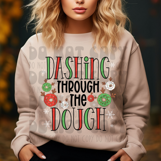 DASHING THROUGH THE DOUGH BLACK LETTERING - DTF TRANSFER