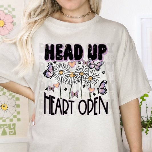 HEAD UP, HEART OPEN - DTF TRANSFER