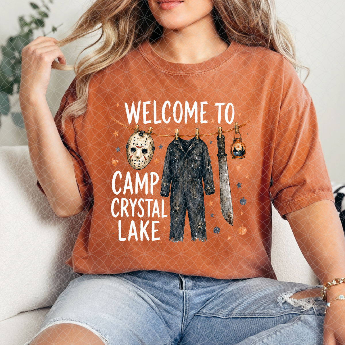 CAMP CRYSTAL LAKE WHT TXT - DTF TRANSFER