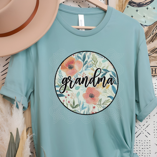 CIRCLE FLOWER GRANDMA - DTF TRANSFER