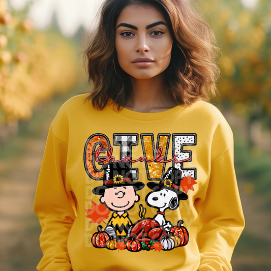 GIVE THANKS - DTF TRANSFER