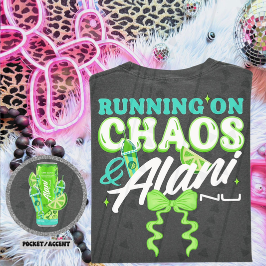 RUNNING ON CHOAS ALANI GREEN W/ POCKET - DTF TRANSFER