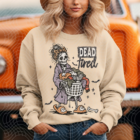 DEAD TIRED MAMA DARK TEXT - DTF TRANSFER