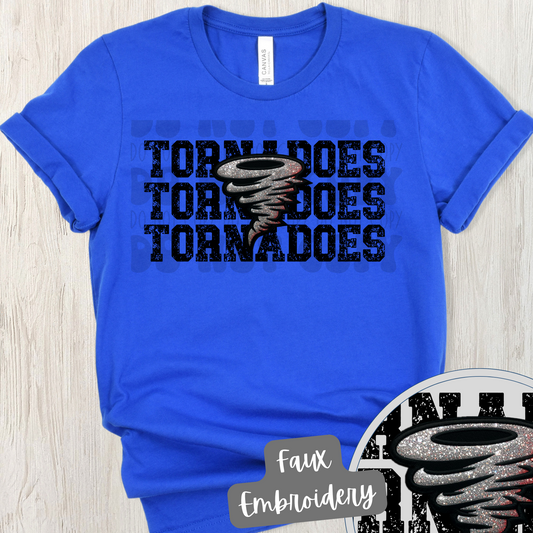 TORNADOES STACKED FAUX EMBROIDERY - DTF TRANSFER