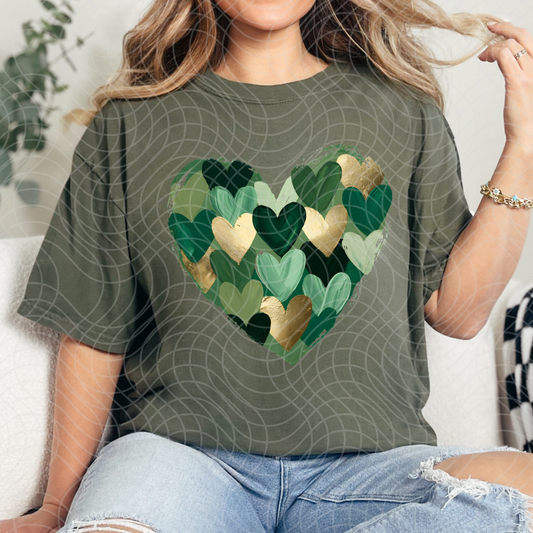 GREEN HEARTS - DTF TRANSFER