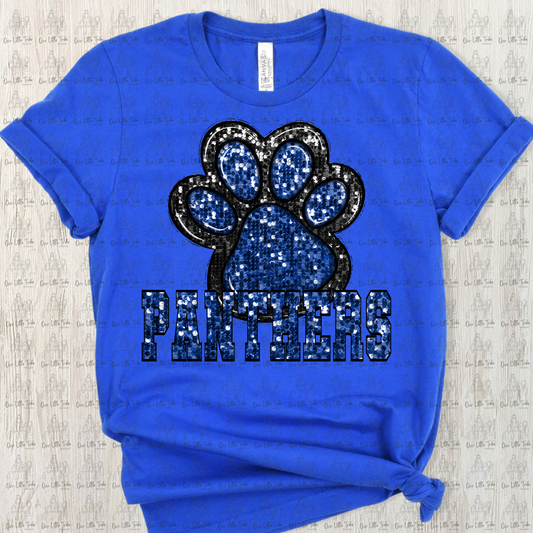 PANTHERS MASCOT - FAUX SEQUINS - DTF TRANSFER