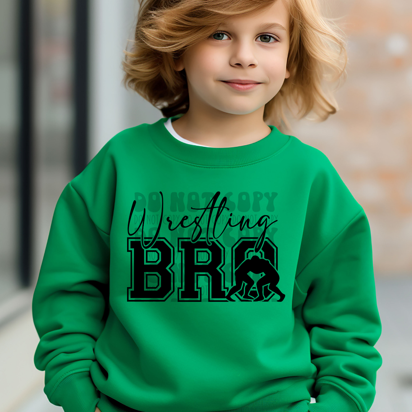 WRESTLING BRO HORIZONTAL BLK - DTF TRANSFER