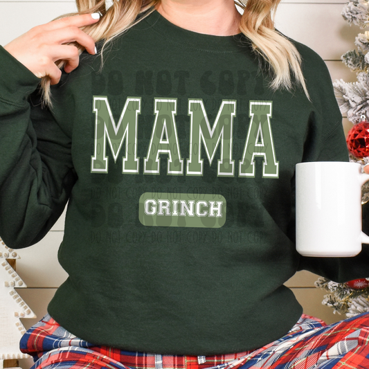 MAMA GRINCH VARSITY GREEN - DTF TRANSFER