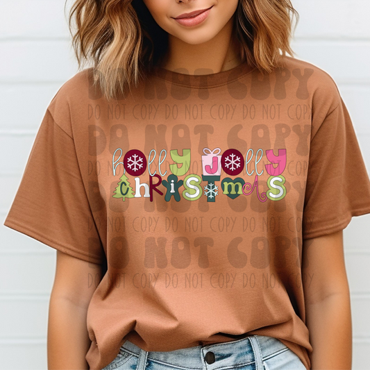 HOLLY JOLLY CHRISTMAS - DTF TRANSFER