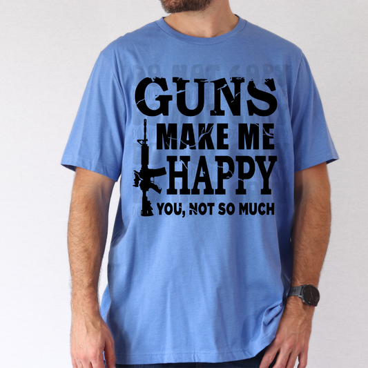 MAKE ME HAPPY BLK - DTF TRANSFER