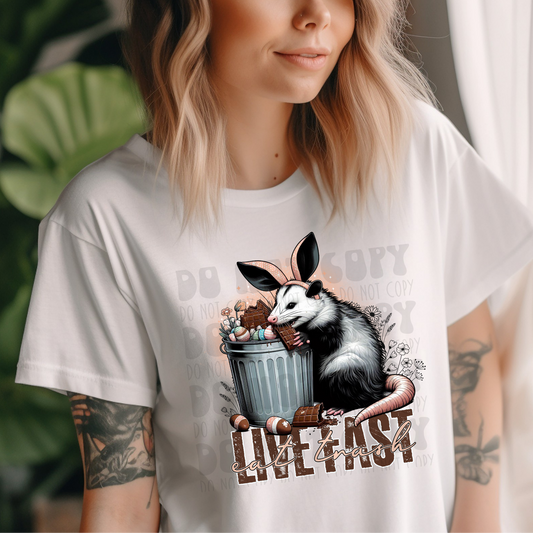 LIVE FAST EAT TRASH - DTF TRANSFER