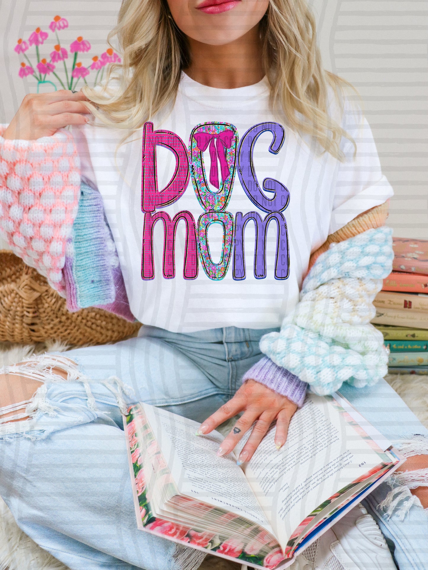 FLORAL DOG MOM - DTF TRANSFER