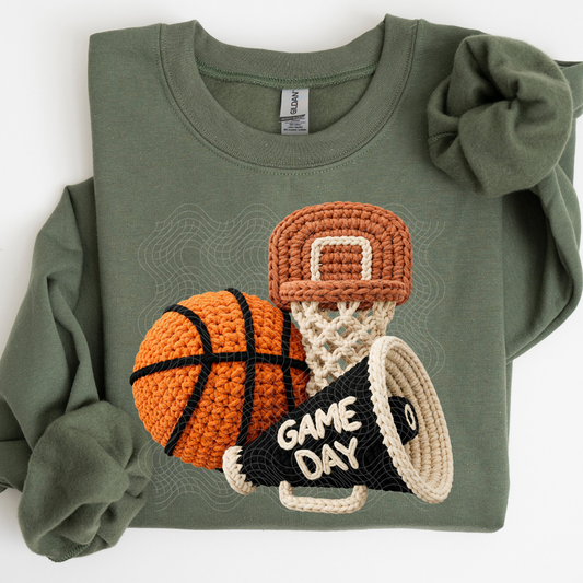 FAUX YARN BASKETBALL MEGAPHONE - DTF TRANSFER