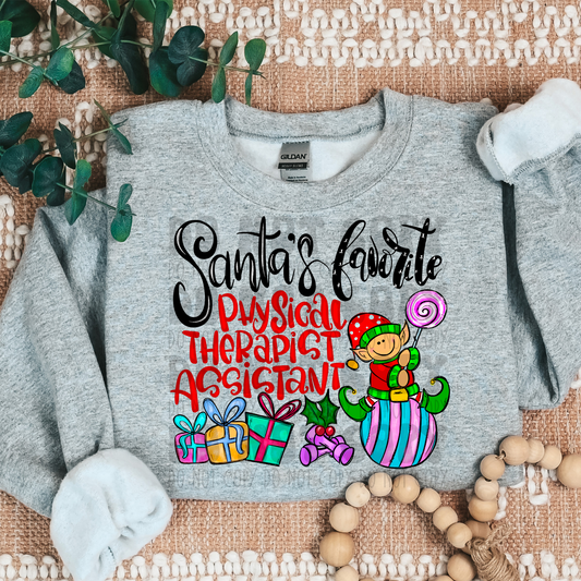SANTA'S FAVORITE PHYSICAL THERAPIST ASSISTANT - DTF TRANSFER