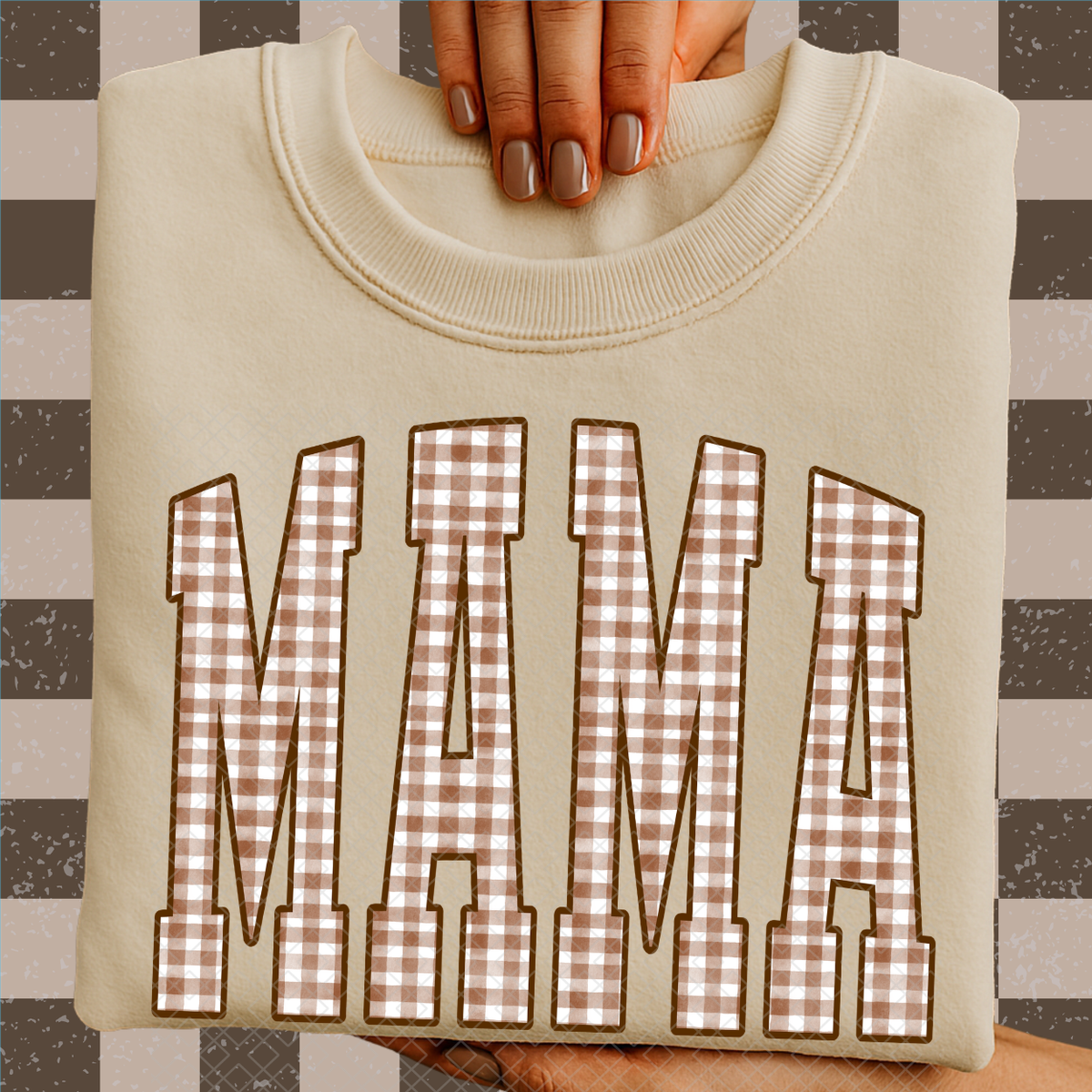 MAMA BROWN GINGHAM - DTF TRANSFER