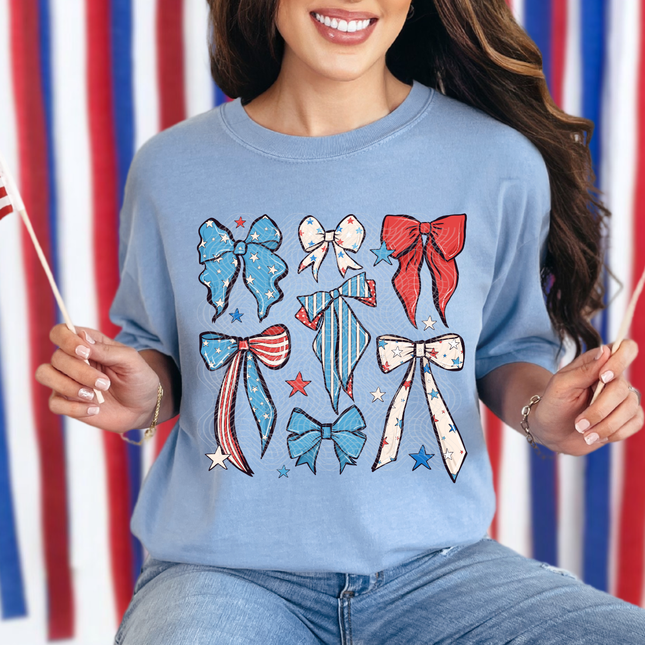 PATRIOTIC BOWS - DTF TRANSFER